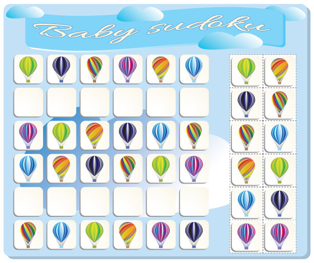 带有彩色气球的八数独图片下载