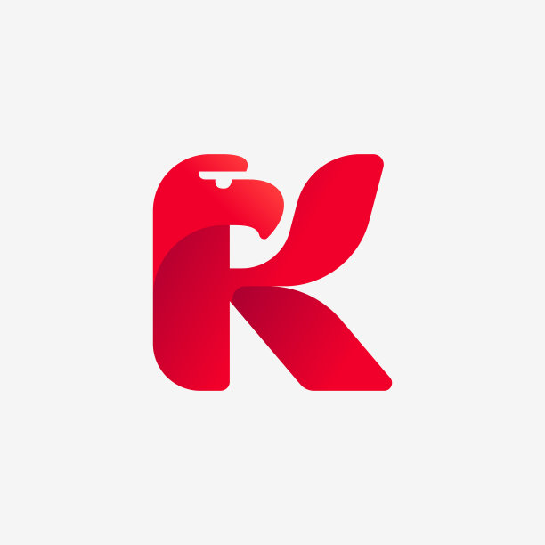 标志上有K字的鹰头剪影图片下载