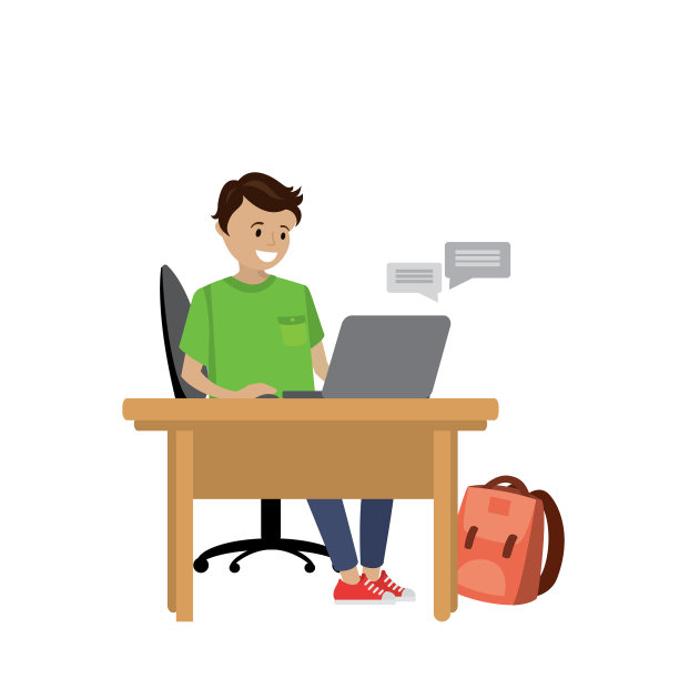 十几岁的孩子与一台孤立的笔记本电脑交流图片下载