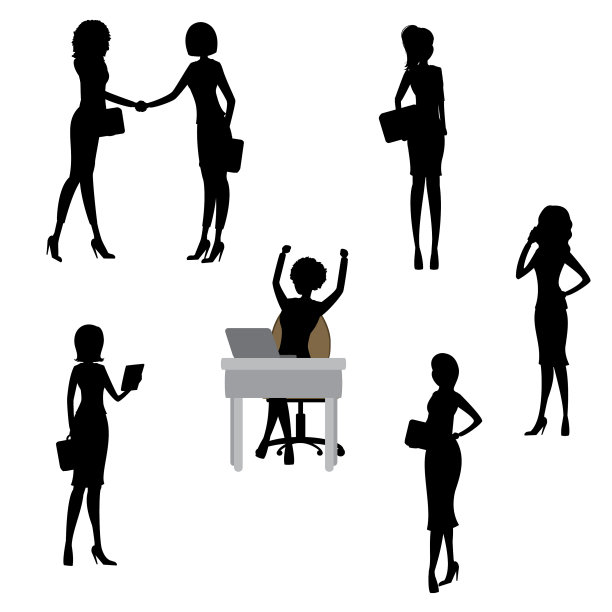 设置商业女性剪影图片下载