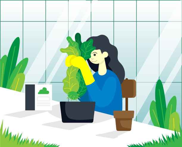 园丁手里拿着植物想着怎么拿图片下载