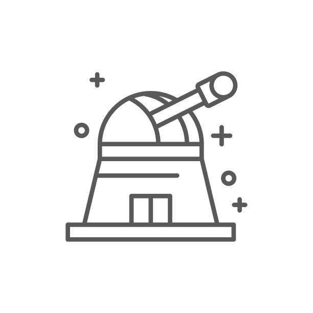 天文台望远镜图标符号孤立上图片下载