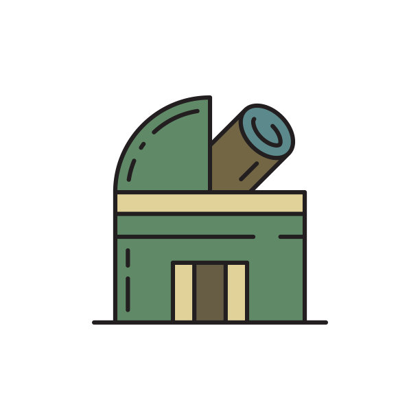 天文台望远镜图标符号孤立上图片下载