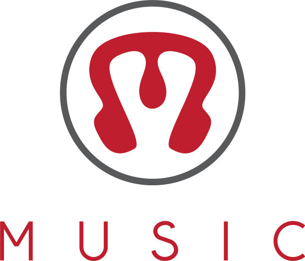 音乐图标的形式字母m和耳机图片下载