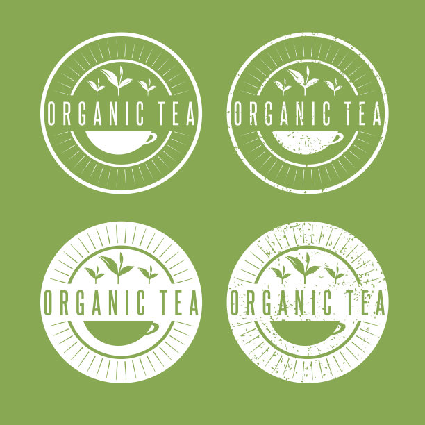 叶有机茶标签设置图片下载
