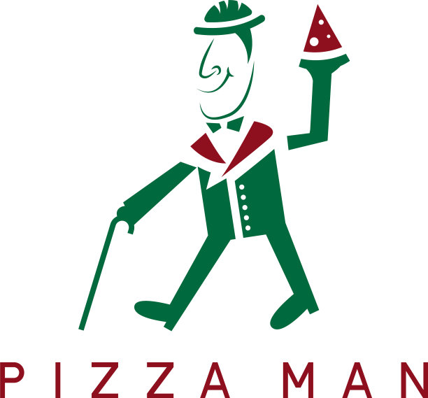 手杖和披萨片设计的绅士图片下载