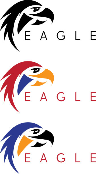 简单的彩色老鹰设计模板集图片下载