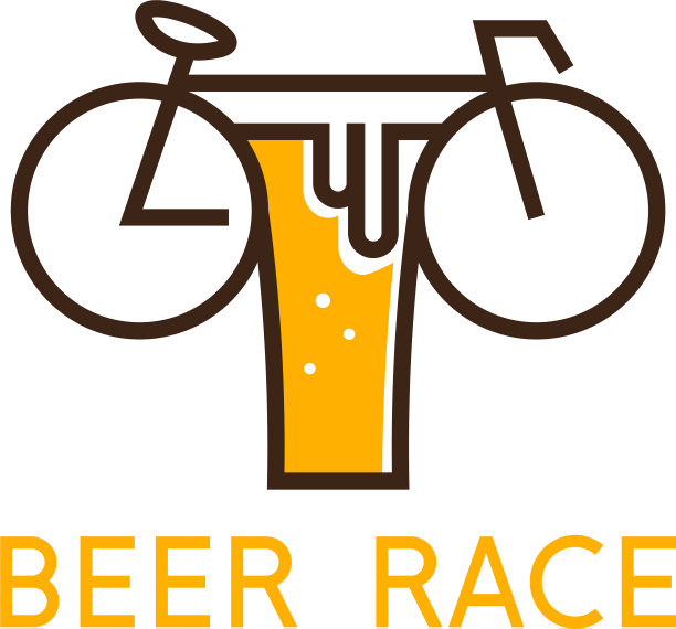 啤酒杯和自行车设计模板图片下载