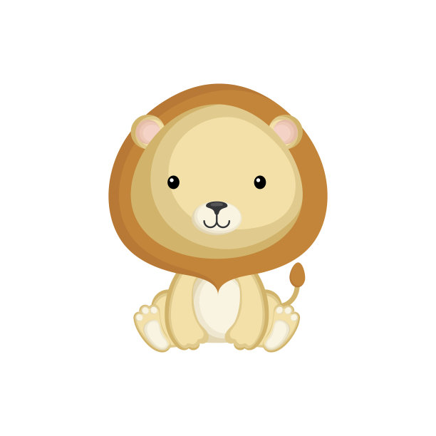 可爱有趣的坐着的狮子图片下载