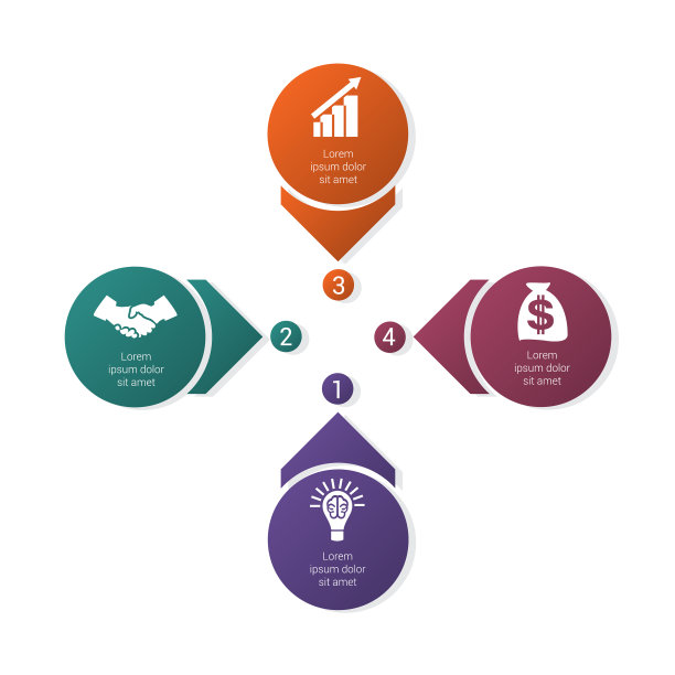 彩色模板的信息图从箭头图片下载