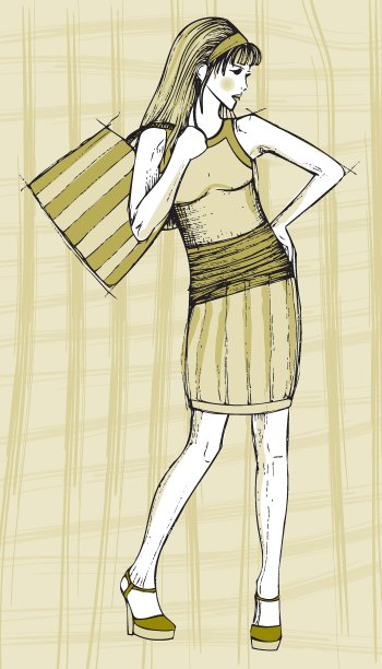 手绘时尚插画图片下载