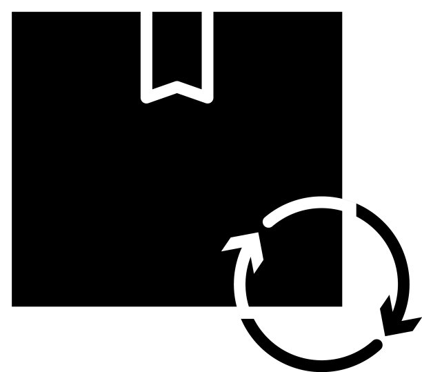 包框和刷新箭头图标剪影图片下载