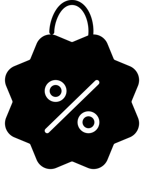 销售印章与百分比图标剪影风格图片下载