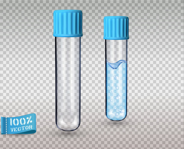 带蓝色塑料盖的玻璃试管图片下载