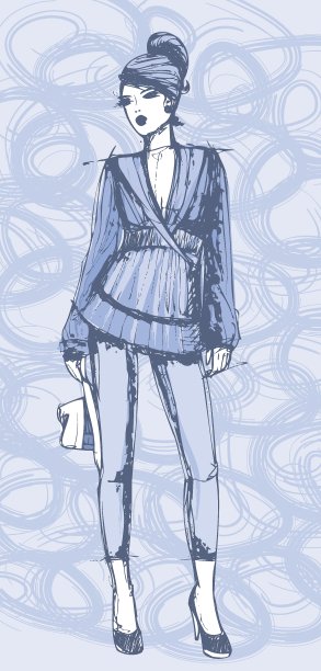 手绘时尚插画图片下载