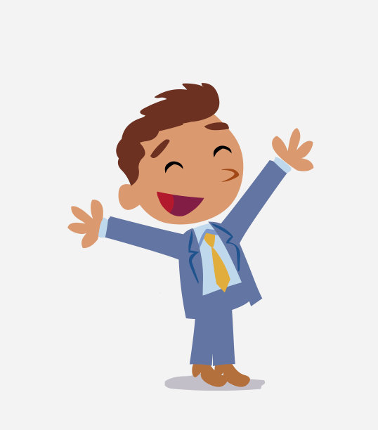 卡通人物的商人庆祝某件事的喜悦图片下载