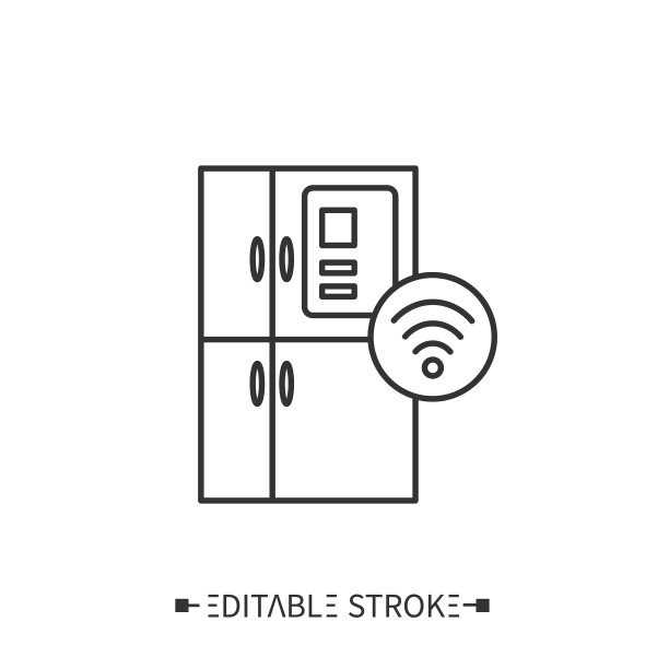 智能冰箱系列图标。可编辑的图片图片下载