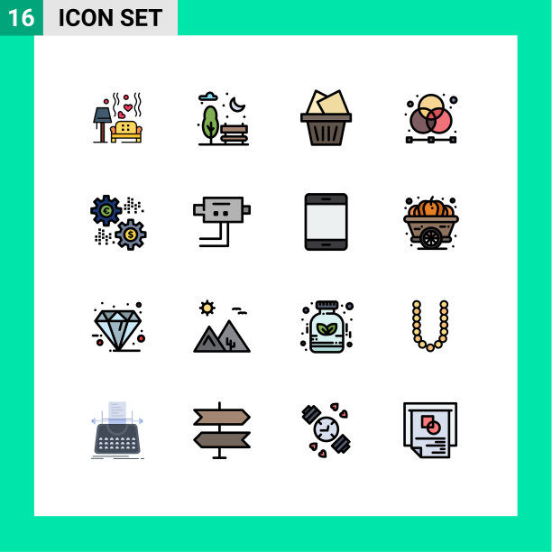 股票图标包16行符号和符号图片下载