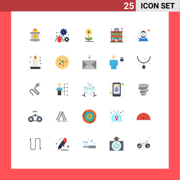 为web设置25个现代UI图标符号图片下载