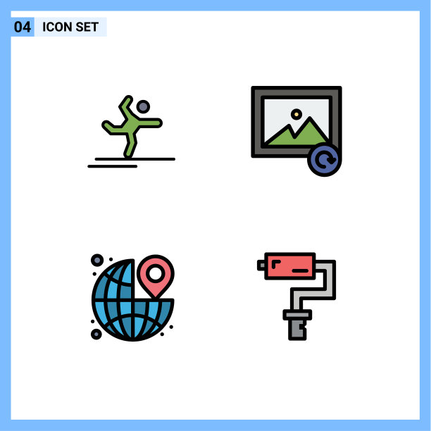 在网格上设置4个填充线的平面颜色图片下载