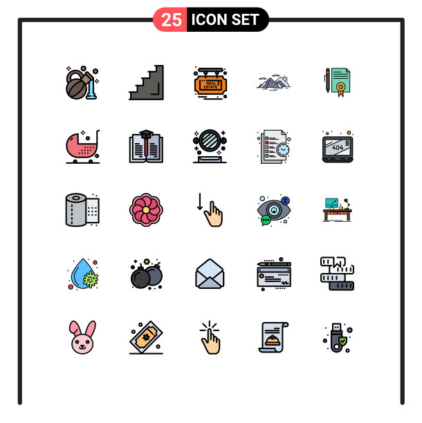 设置25商业填充线平面颜色包图片下载