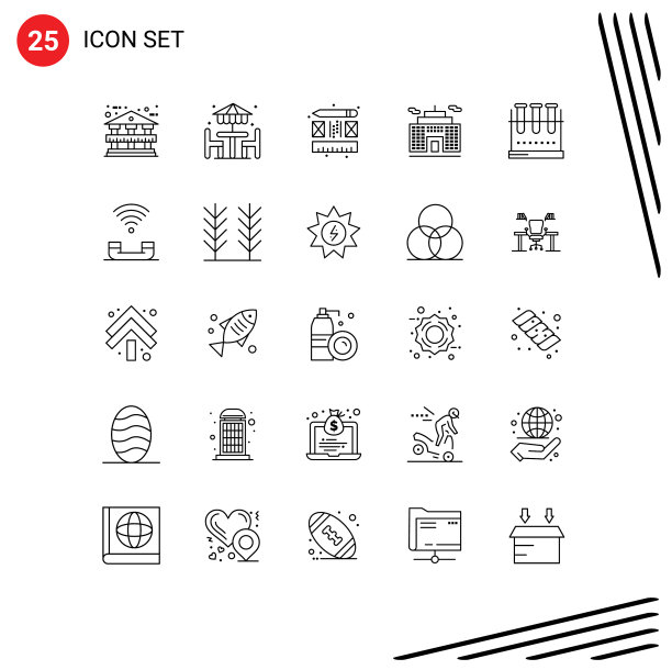 移动界面线设25个象形图图片下载