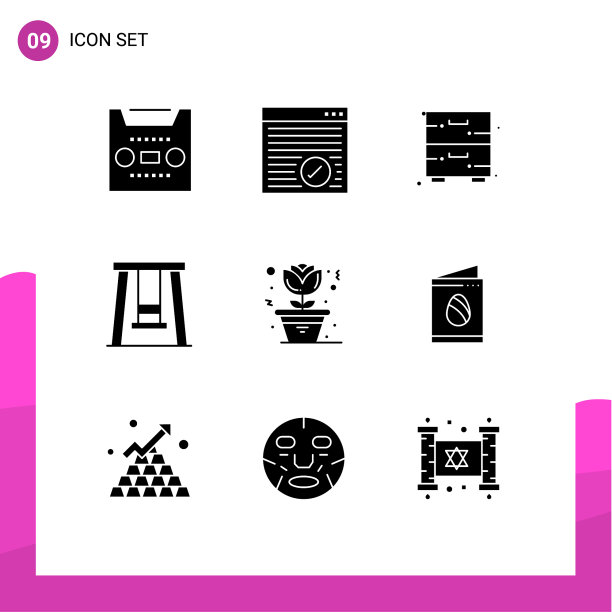 用户界面包9个基本立体字形图片下载