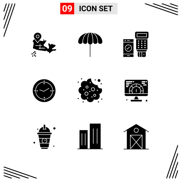 股票图标包9行符号和符号图片下载