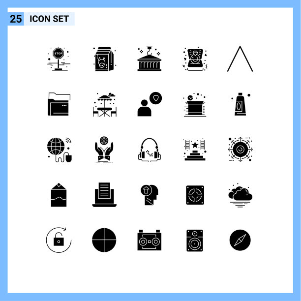 为网络和移动设置的25个通用实体符号图片下载