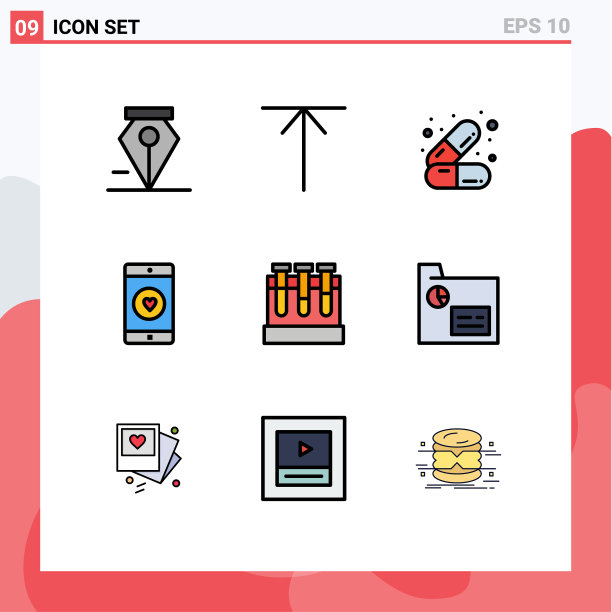 为卷筒纸设置9种通用填充线平面颜色图片下载