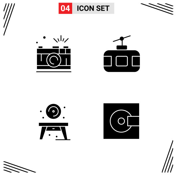 设置4个现代的UI图标符号符号的相机图片下载