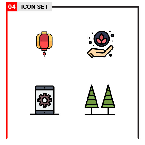 4 .填充线平面颜色的网站概念图片下载