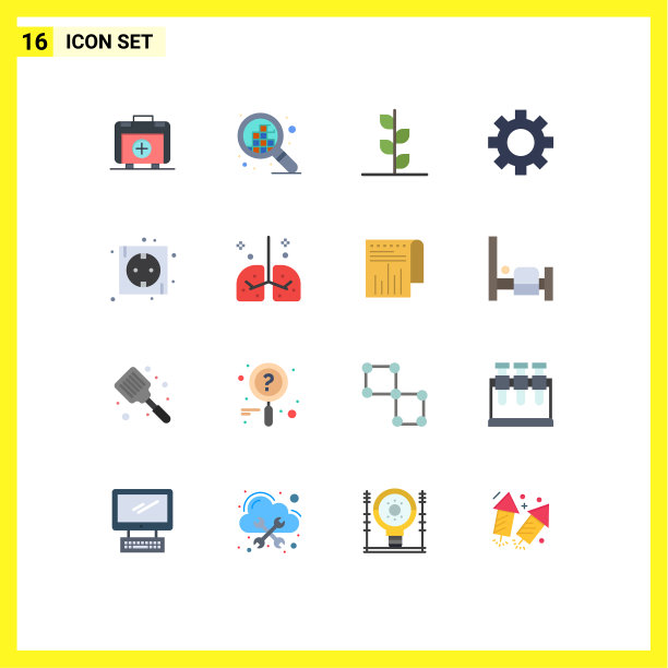 16个通用的平色标志符号plug eco图片下载