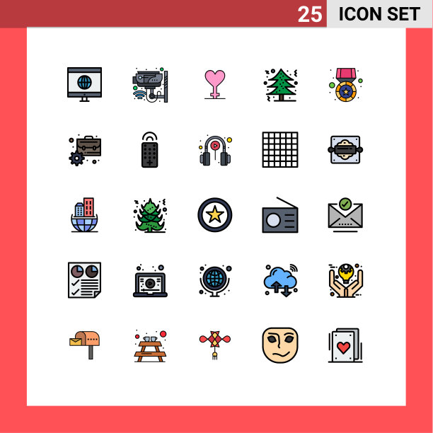 可编辑线包25简单填充线平图片下载