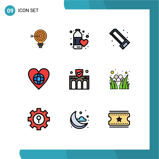 股票图标包9行符号和符号图片下载