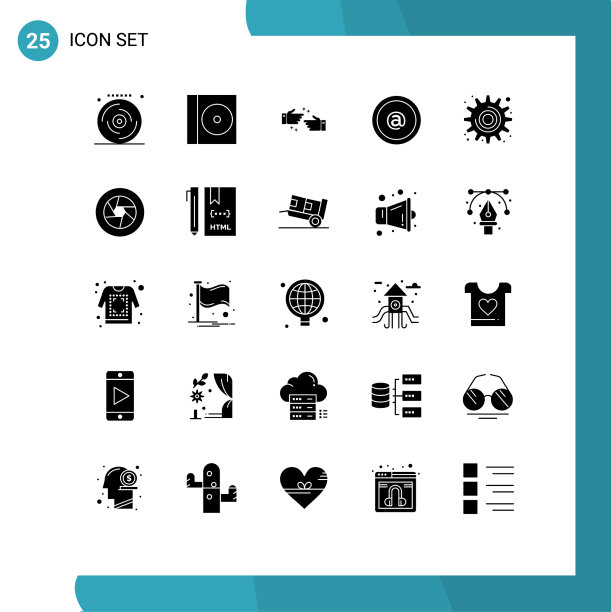 股票图标包25行符号和符号图片下载