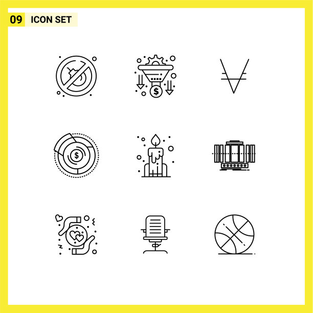 为中国设置9个现代UI图标符号图片下载