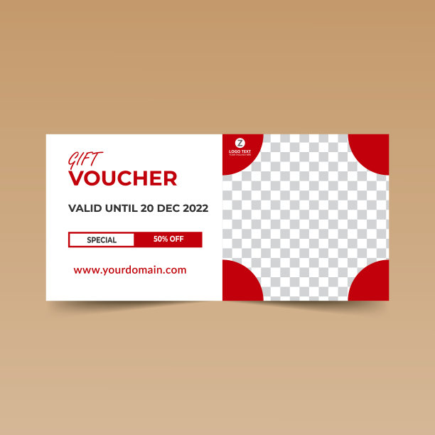 红色礼券设计模板图片下载
