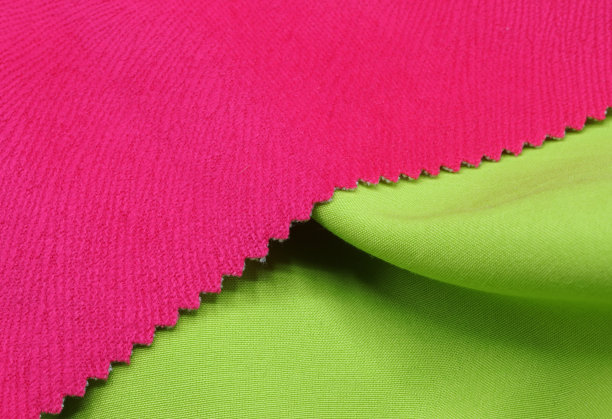 红色和绿色的织物纹理背景图片下载