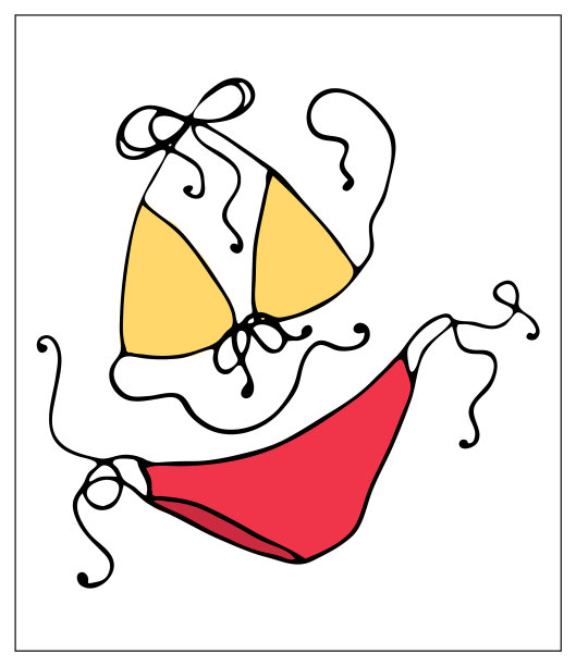 用沙滩比基尼内裤和胸罩做网页标志图片下载