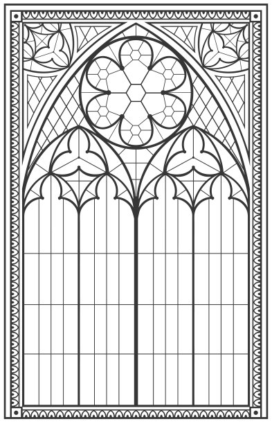 复古哥特式背景与拱门轮廓图图片下载