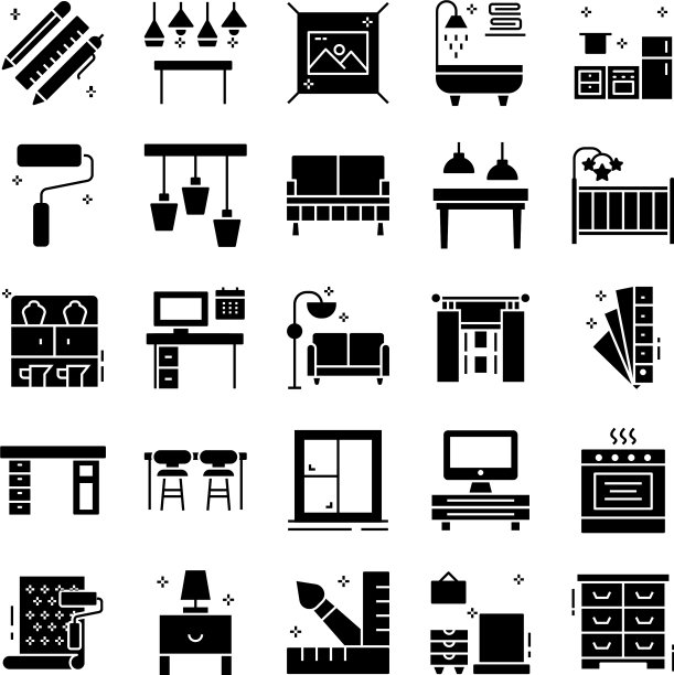 室内设计符号图标图片下载