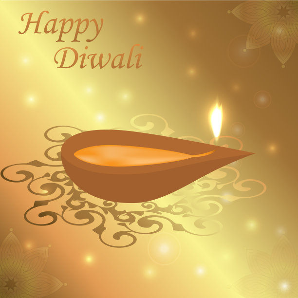 排灯节设计模板与创意灯。向量图片下载