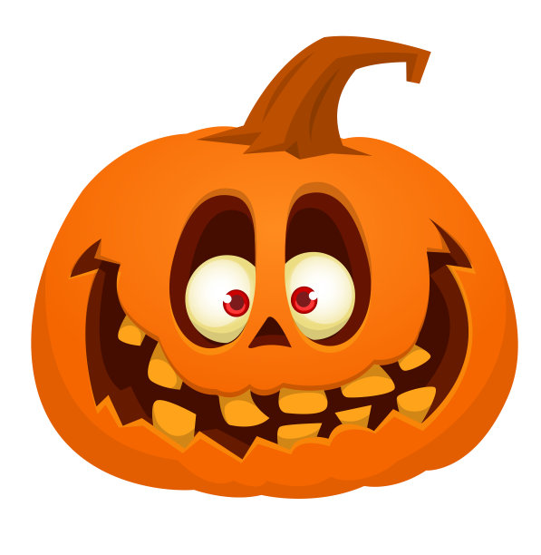 卡通有趣的万圣节南瓜头孤立在白色的背景。矢量图图片下载