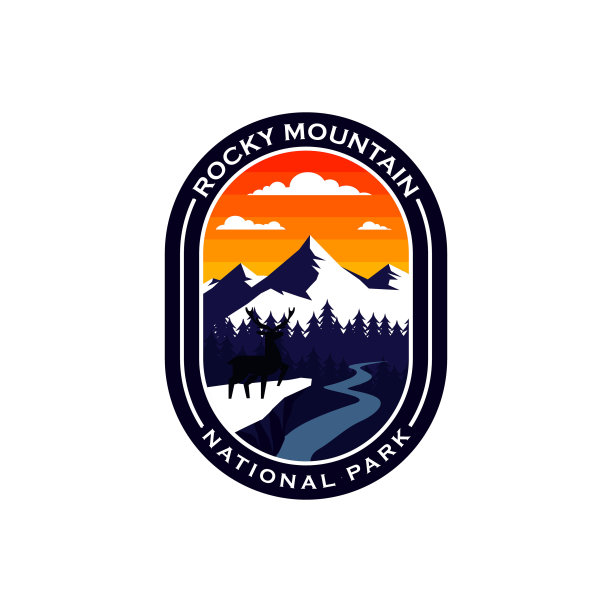 复古雪峰山探险徽章矢量图标图片下载