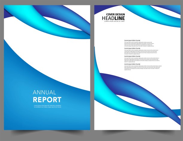 集合抽象的颜色几何的现代年度报告传单小册子传单图片下载