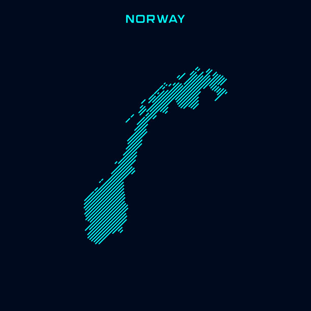 条纹地图挪威矢量股票插图设计模板。图片下载