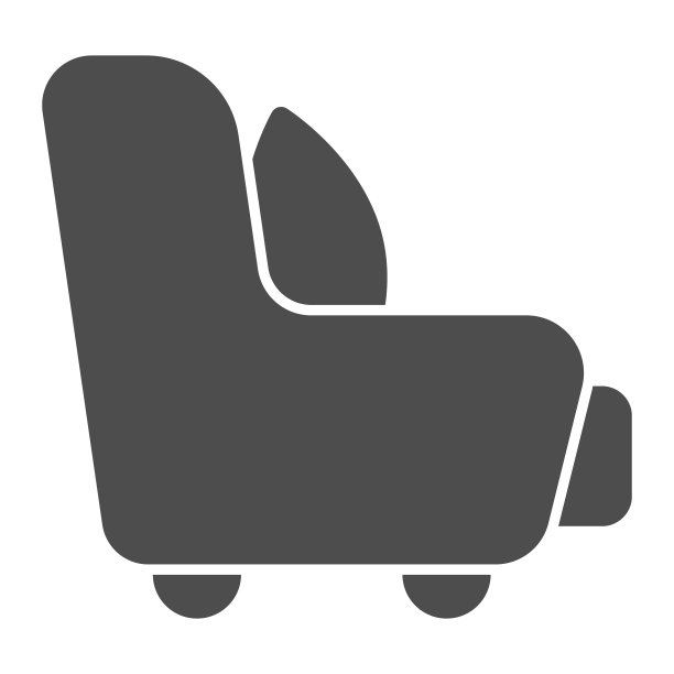 扶手椅与枕头固体图标，家具概念，沙发家具标志上的白色背景，坐垫在扶手椅图标在字形风格的移动概念和网页设计。矢量图形。图片下载