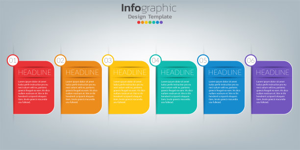 成功的信息图表模板与楼梯步骤建设。图片下载