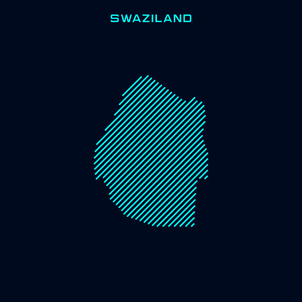 条纹地图斯威士兰矢量股票插图设计模板。图片下载